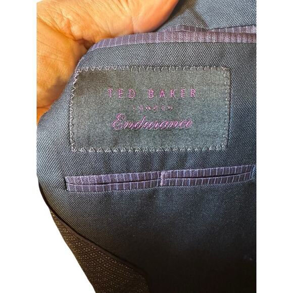 Ted Baker Endurance Men's 44R Wool Navy Blue 2 Button Sport Coat Blazer Jacket - Picture 8 of 9